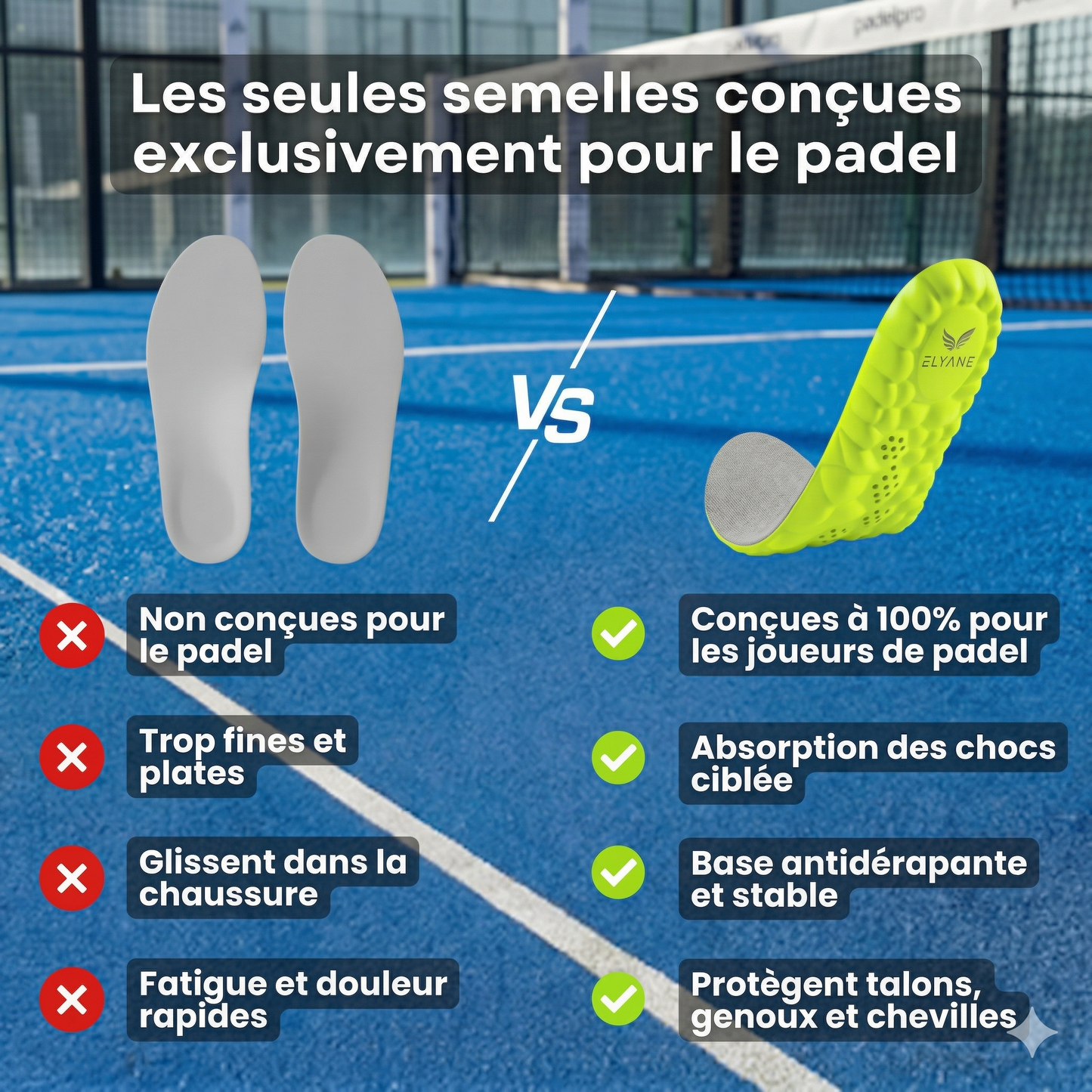 Semelle Elyane padel